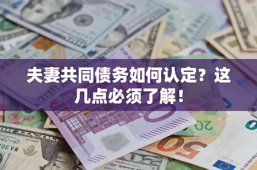 武汉夫妻共同债务如何认定？这几点必须了解！