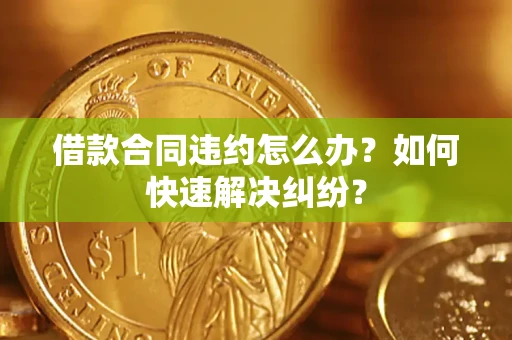 武汉借款合同违约怎么办？如何快速解决纠纷？