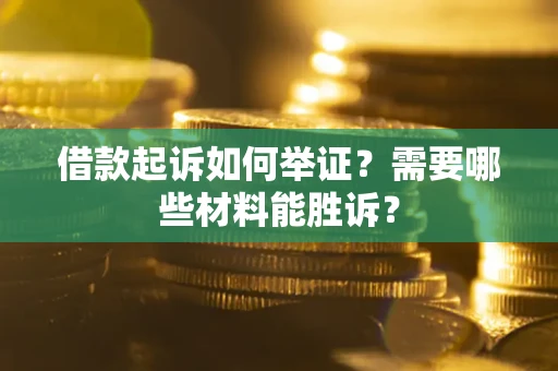 武汉借款起诉如何举证？需要哪些材料能胜诉？