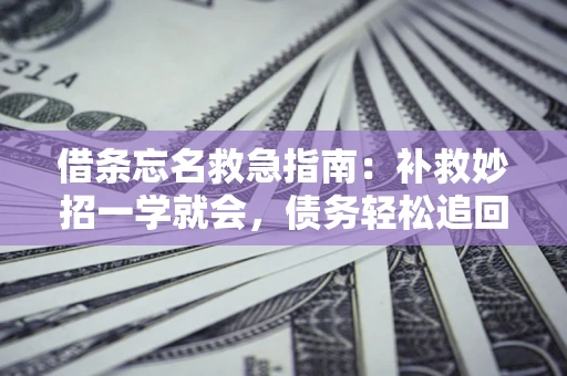 武汉借条忘名救急指南：补救妙招一学就会，债务轻松追回！