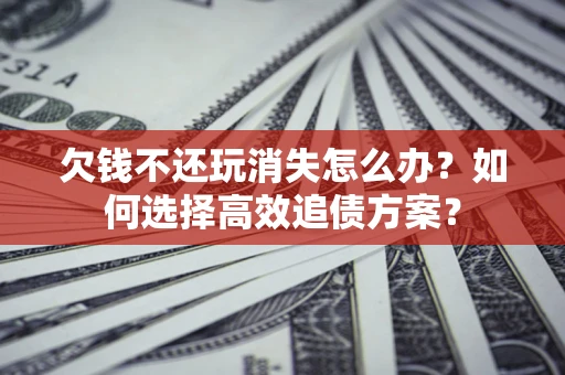 武汉欠钱不还玩消失怎么办？如何选择高效追债方案？