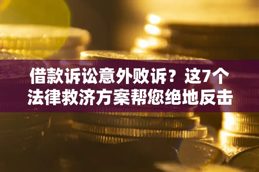 武汉借款诉讼意外败诉？这7个法律救济方案帮您绝地反击！