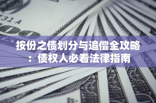 武汉按份之债划分与追偿全攻略：债权人必看法律指南