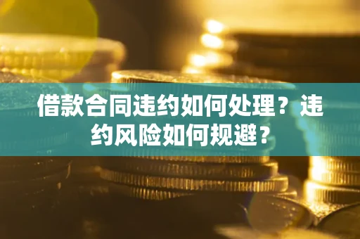 武汉借款合同违约如何处理？违约风险如何规避？