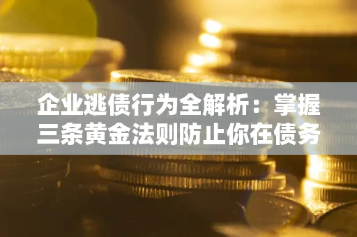 武汉企业逃债行为全解析：掌握三条黄金法则防止你在债务乱局中“踩雷”