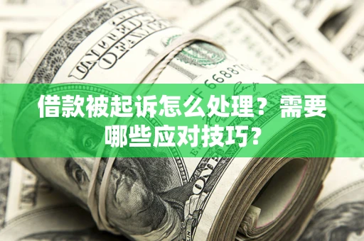 武汉借款被起诉怎么处理？需要哪些应对技巧？